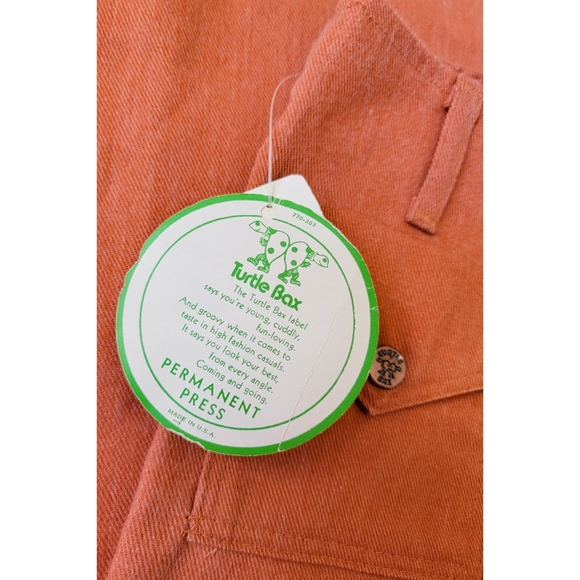 70s Turtlebax Deadstock Orange 1970s Vintage Low Rise Wide Leg Bell Bottom Pants - Picture 5 of 15